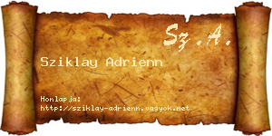 Sziklay Adrienn névjegykártya
